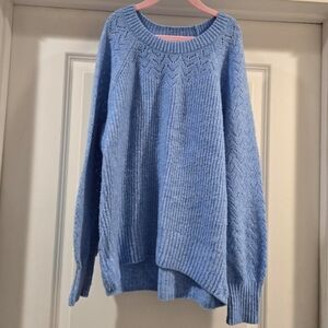 Abercrombie Kids Blue Knit Sweater | Girls Size 15/16 | High-Low Hem